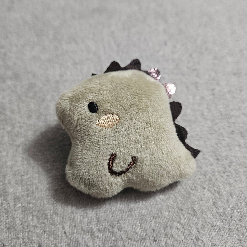 Boutique Kidcore Murky Green Dino Plushie Brooch ~ Cute Accessory Kids Teens